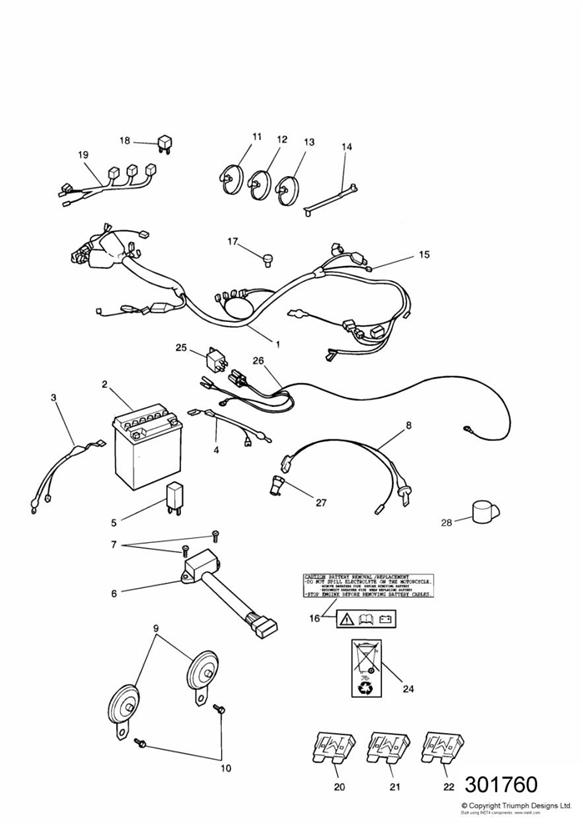 Diagram Electrical Equipment for your 2017 Triumph Bonneville Bobber   