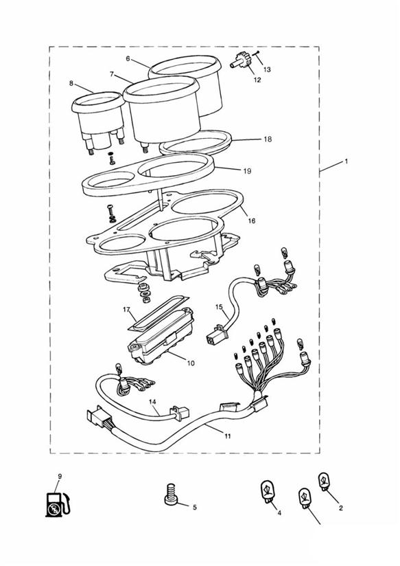 Diagram Instruments for your 2010 Triumph Bonneville  from VIN 380777/ SE 