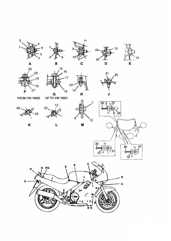 Diagram Bodywork Fixings for your Triumph