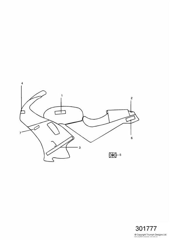 Diagram Decals Diablo Black & Jet Black - Daytona 1200/900 for your 1996 Triumph Daytona 1200, 900 & SUPER III  