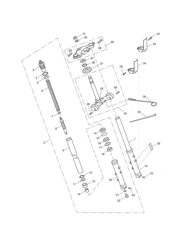 Diagram Front Forks and Yokes for your 2017 Triumph Bonneville Bobber   