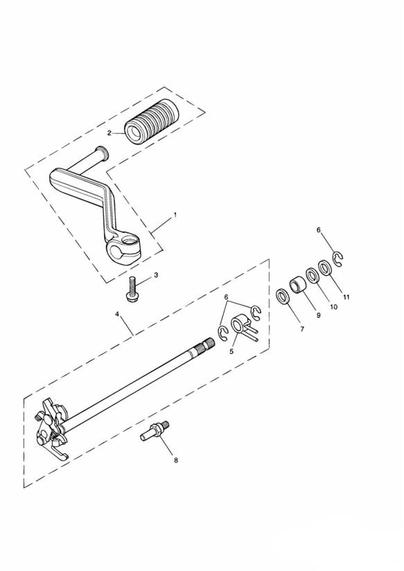 Diagram Gear Change Pedal > 210261 for your 2005 Triumph Daytona  955i 132513 > 