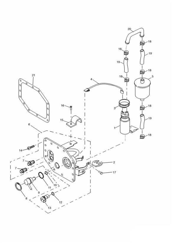 Diagram Fuel Pump and Filters > 207554 for your 2005 Triumph Daytona  955i 132513 > 