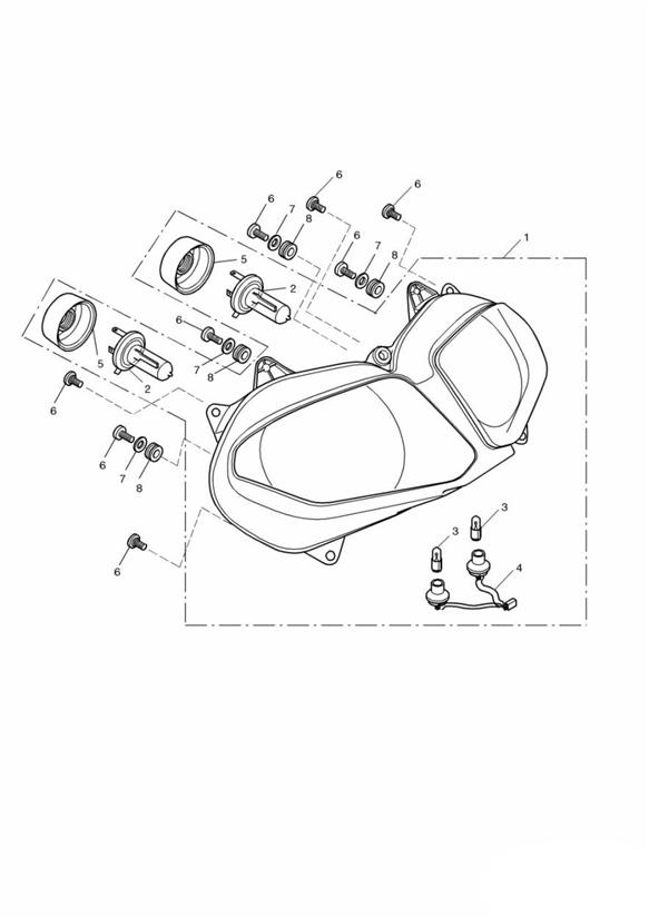 Diagram Headlight/Mountings 186151 + for your Triumph