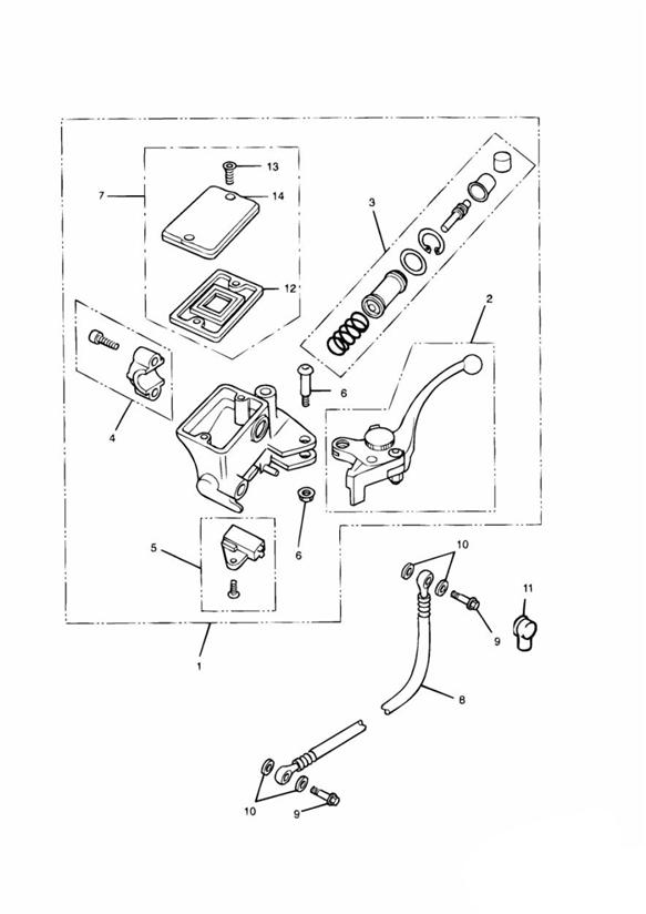 Diagram Clutch Master Cylinder for your 2007 Triumph Bonneville  from VIN 380777/ SE 