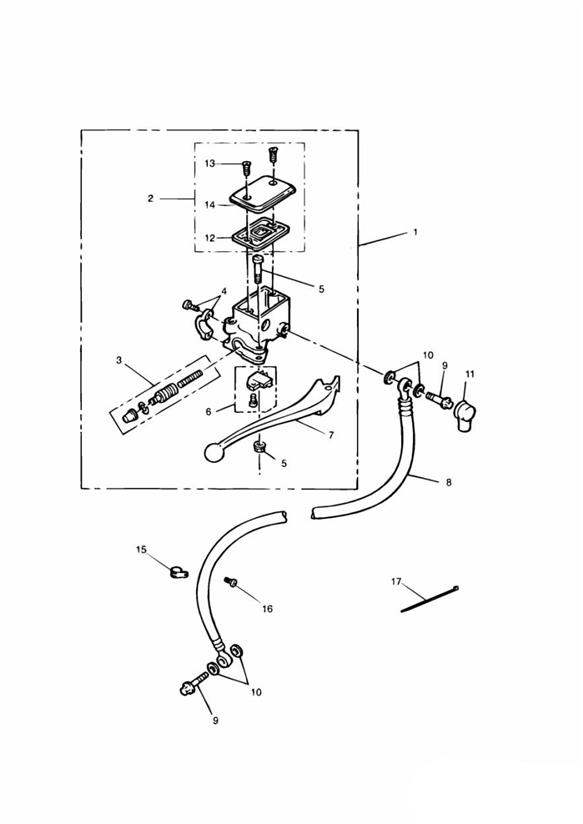 Diagram Front Brake Master Cylinder for your 2007 Triumph Bonneville  from VIN 380777/ SE 