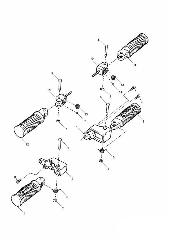 Diagram Footrests & Mountings for your 2002 Triumph Sprint RS > 139276  