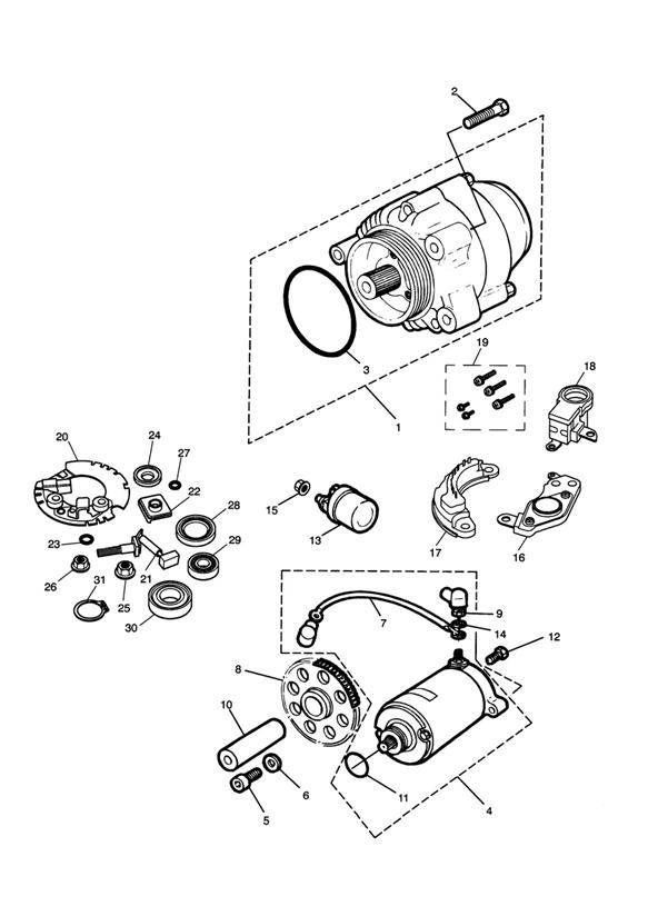 Diagram Alternator & Starter for your 2019 Triumph Thunderbird  1600 & 1700 STORM 