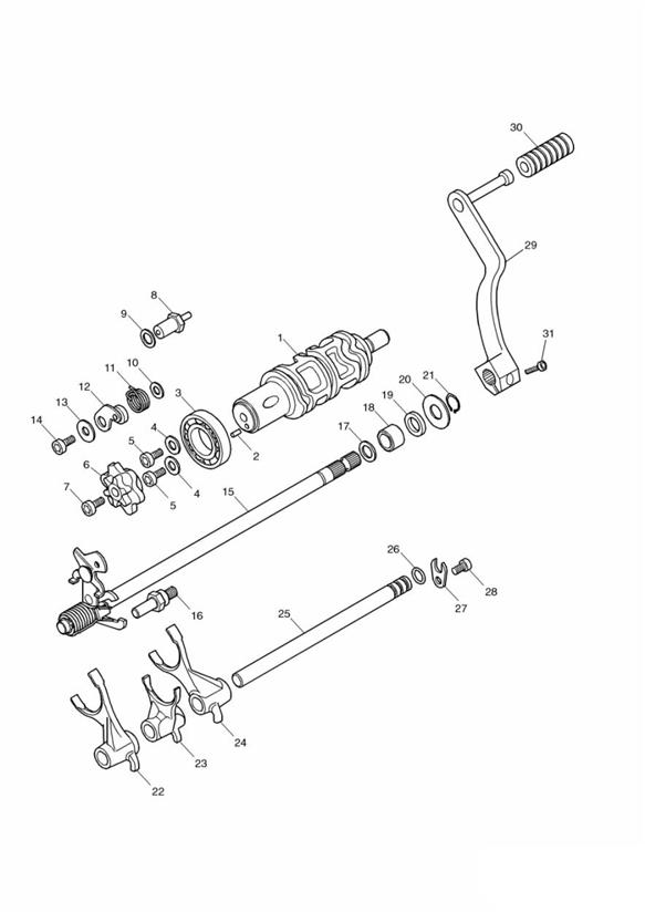 Diagram Gear Selectors and Pedal for your 2021 Triumph Bonneville Bobber   