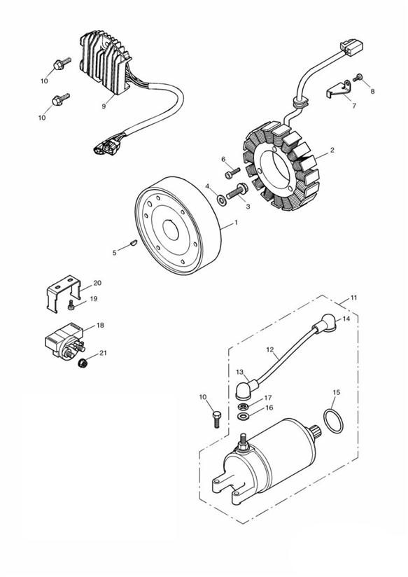 Diagram Alternator/Starter  + 171120 for your 2019 Triumph Thunderbird  1600 & 1700 STORM 