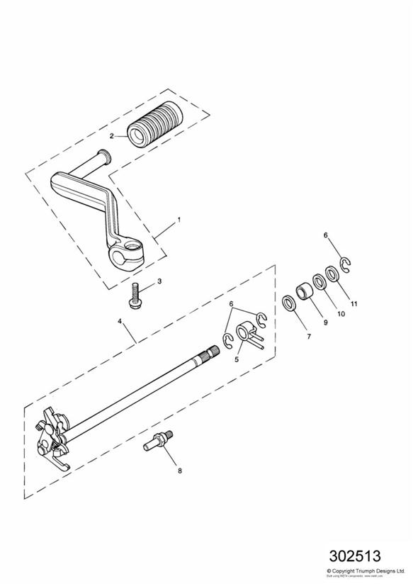 Diagram Gear Change Mechanism for your 2005 Triumph Speed Triple  141872 > 210444 