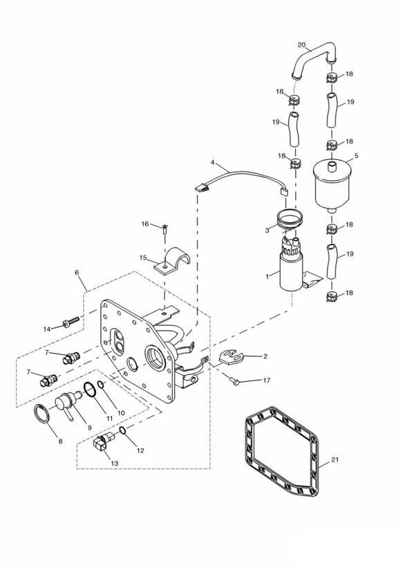 Diagram Fuel Pump and Filter > 207554 for your 1995 Triumph Speed Triple  141872 > 210444 