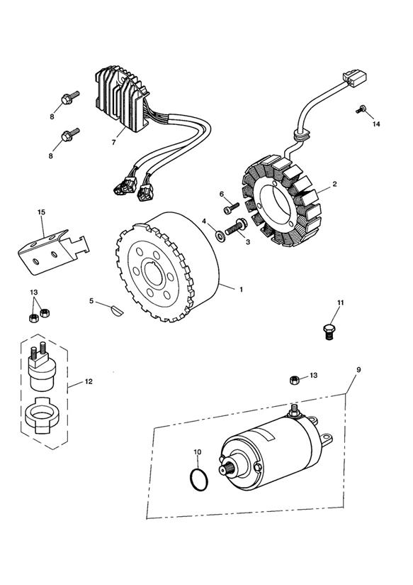 Diagram Alternator/Starter for your 2019 Triumph Thunderbird  1600 & 1700 STORM 