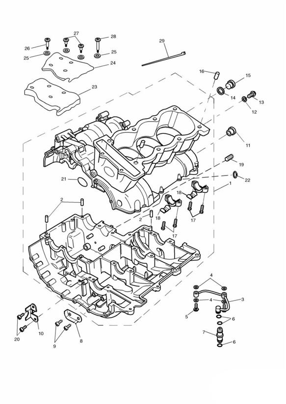 Diagram Crankcase for your Triumph TT600  