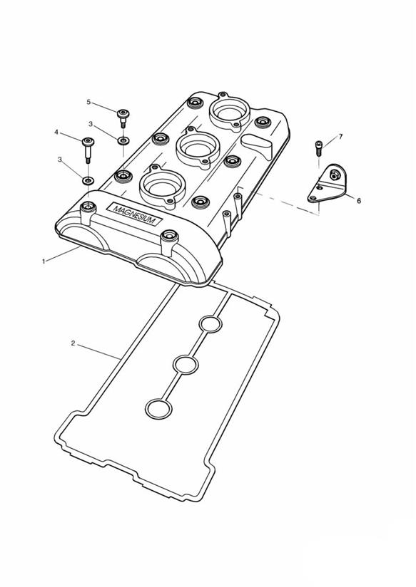 Diagram Cam Cover 885cc Engine for your Triumph TT600  