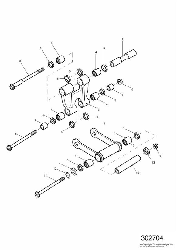Diagram Rear Suspension Linkage for your 2011 Triumph Sprint  GT 
