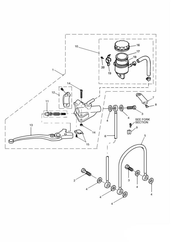 Diagram Front Brake Master Cylinder for your Triumph