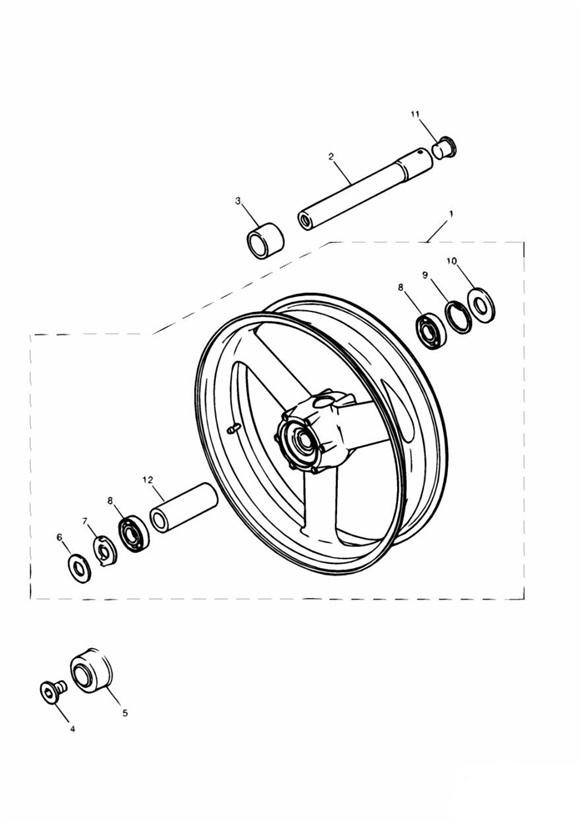 Diagram Front Wheel for your 1994 Triumph Speed Triple  885cc\955cc (EFI) > 141871 