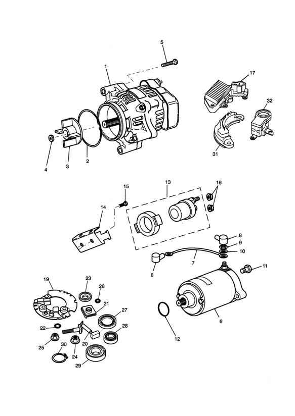 Diagram Alternator/Starter for your 2019 Triumph Thunderbird  1600 & 1700 STORM 