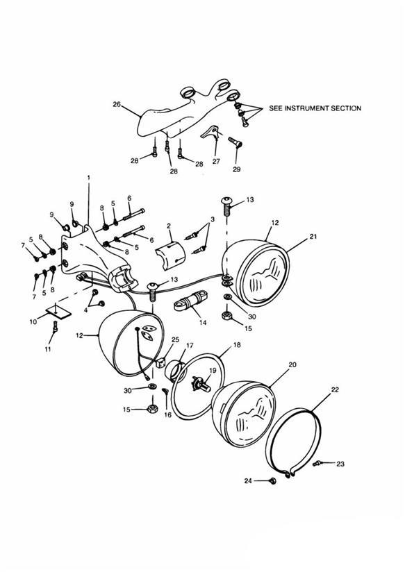 Diagram Headlight/Mountings for your 2020 Triumph Thunderbird 1600 & 1700 STORM  