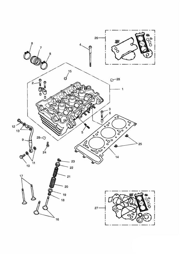 Diagram Cylinder Head and Valves for your 2006 Triumph Scrambler  EFI 