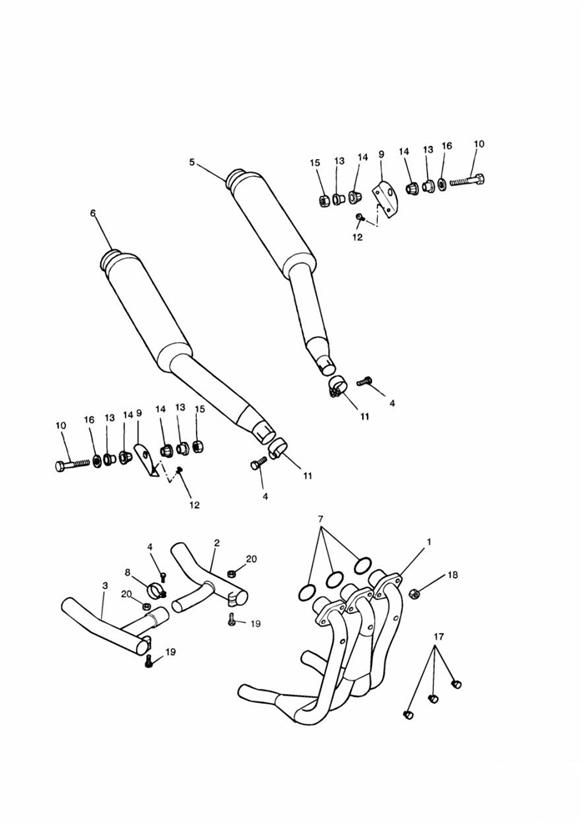 Diagram Exhaust System 29156 + for your 2017 Triumph Bonneville  T100 BLACK 