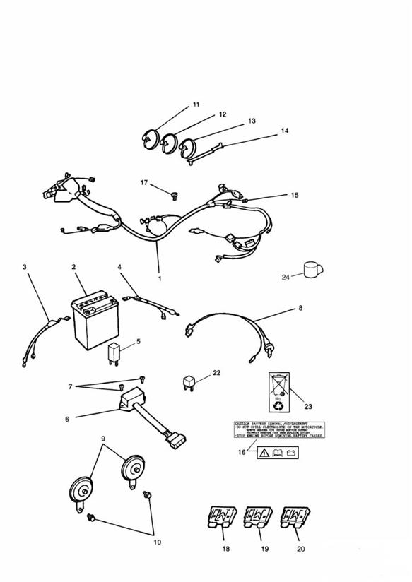 Diagram Electrical Equipment for your Triumph Bonneville Bobber  