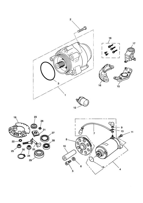 Diagram Alternator/Starter for your 2019 Triumph Thunderbird  1600 & 1700 STORM 