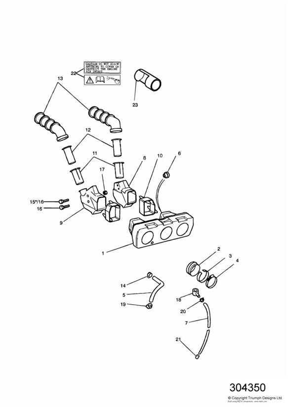 Diagram Airbox All Markets Except US CAL for your Triumph