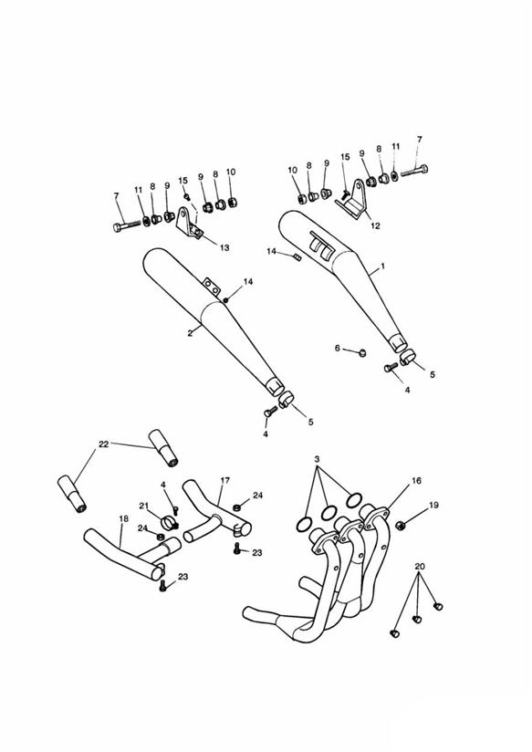 Diagram Exhaust System 29156 + for your 2018 Triumph Thruxton  1200 R 