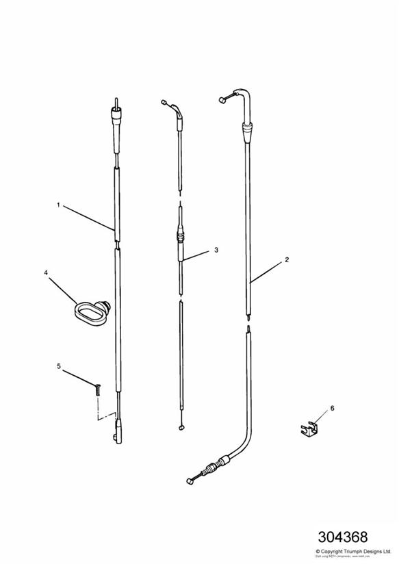 Diagram Control Cables for your 2010 Triumph Bonneville  from VIN 380777/ SE 