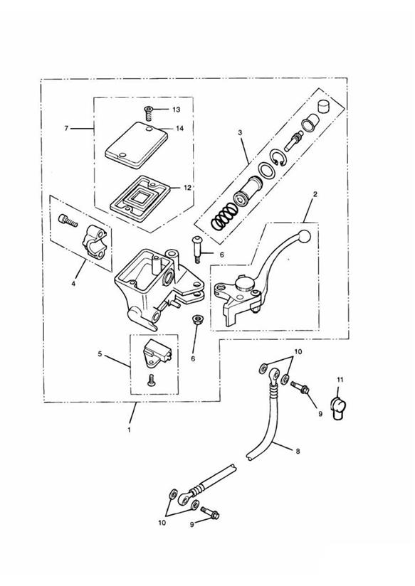 Diagram Clutch Master Cylinder for your 2007 Triumph Bonneville  from VIN 380777/ SE 