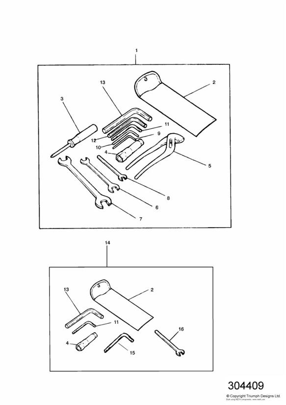 Diagram Tool Kit for your 2007 Triumph Daytona   