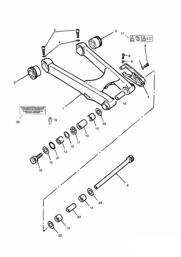 Diagram Swinging Arm 102932 + for your Triumph