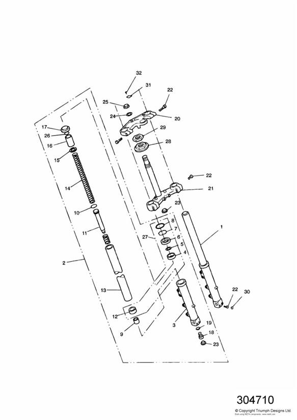 Diagram Front Forks and Yokes for your 2017 Triumph Bonneville Bobber   