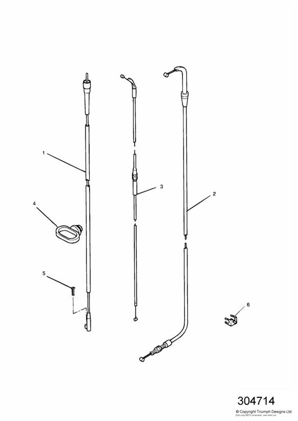 Diagram Control Cables for your 2010 Triumph Bonneville  from VIN 380777/ SE 