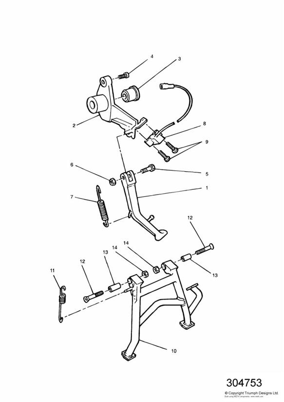 Diagram Side Stand for your 2002 Triumph Sprint RS > 139276  