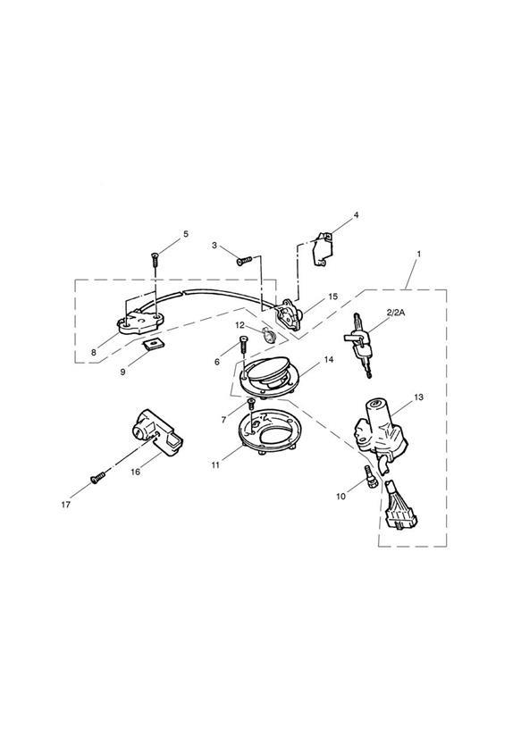 Diagram Ignition Switch/Seat Lock for your 1997 Triumph Thunderbird Standard  