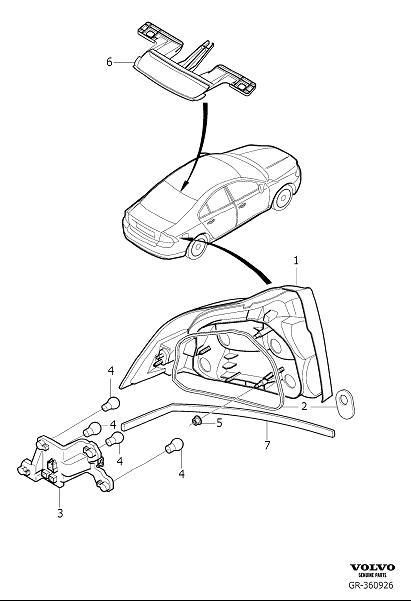 Diagram Lighting rear for your 2008 Volvo S80   