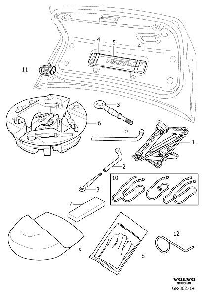 Diagram Tools and jack for your 2024 Volvo V60 Cross Country   