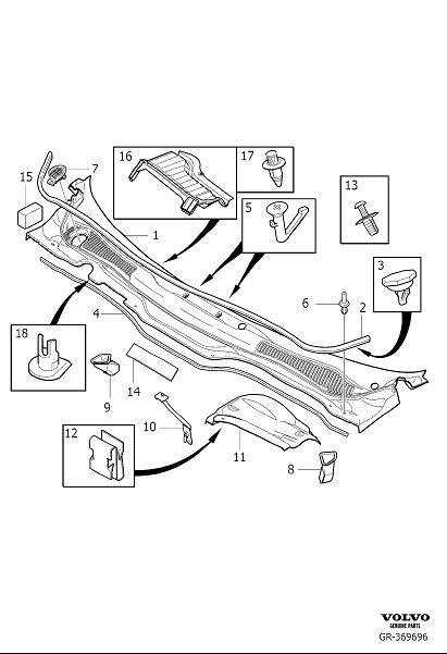 Full size assembly image of Windscreen drainage (1/2)