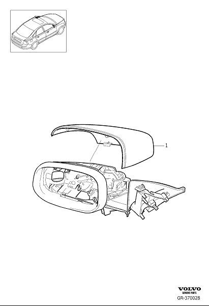 Diagram Cover external rear view mirror for your 2004 Volvo S40   