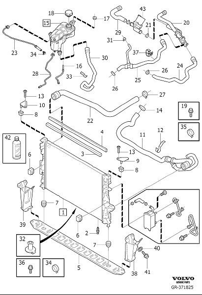 Diagram Radiator and connections for your 2023 Volvo V60 Cross Country   
