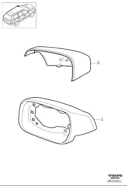 Diagram Cover external rear view mirror for your 2002 Volvo V70   