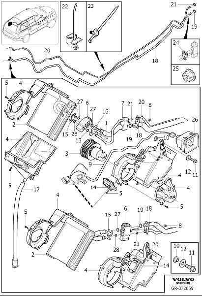 Diagram Climate unit rear for your Volvo S60 Cross Country  