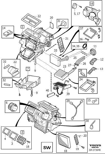 Diagram Climate unit assembly for your 2004 Volvo S40   