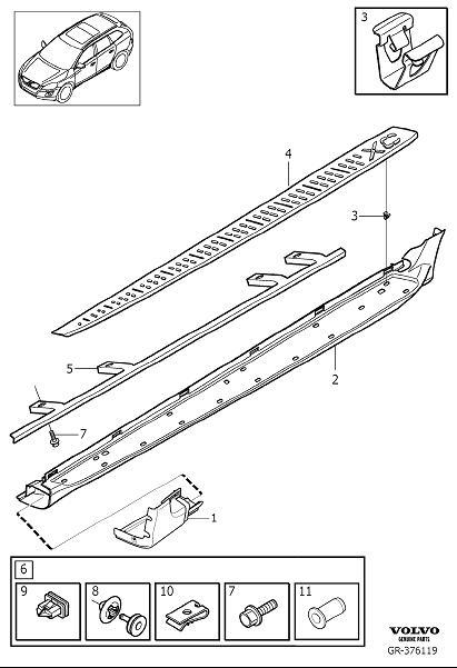 Diagram Accessories protective panels for your 2003 Volvo V70   