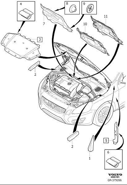 Diagram Insulation engine compartment for your 2003 Volvo S60   