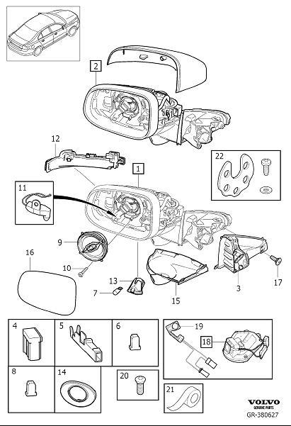 Diagram Rearview mirrors, door mirrors for your 2013 Volvo S80  3.2l 6 cylinder 