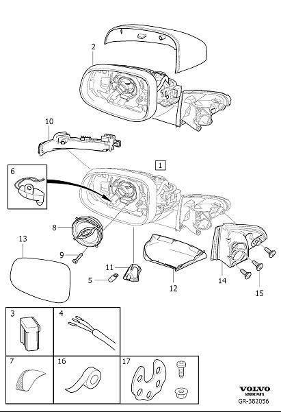 Diagram Rearview mirrors, outside mirrors, door mirrors for your 2021 Volvo XC90   